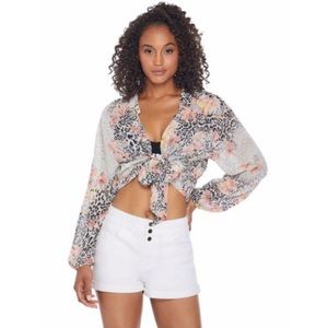 Guess Leopard Print Shirt Size Large